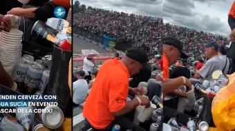 Escándalo en NASCAR México: vendedor es captado sirviendo presunta agua sucia en vaso de cerveza