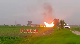  Realizan quema controlada en Texmelucan por fuga de gas en toma clandestina detectada en Tlaxcala