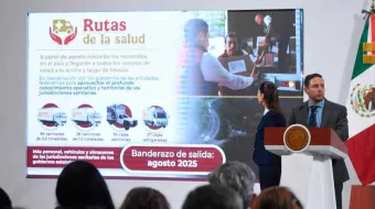   Sheinbaum da banderazo al nuevo sistema logístico de distribución de medicamentos en el país 