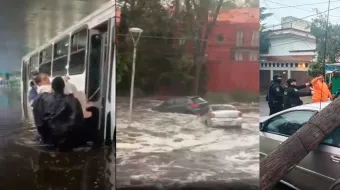 Alerta Amarilla en CDMX ante caída de árboles, inundaciones y autos arrastrados por la corriente