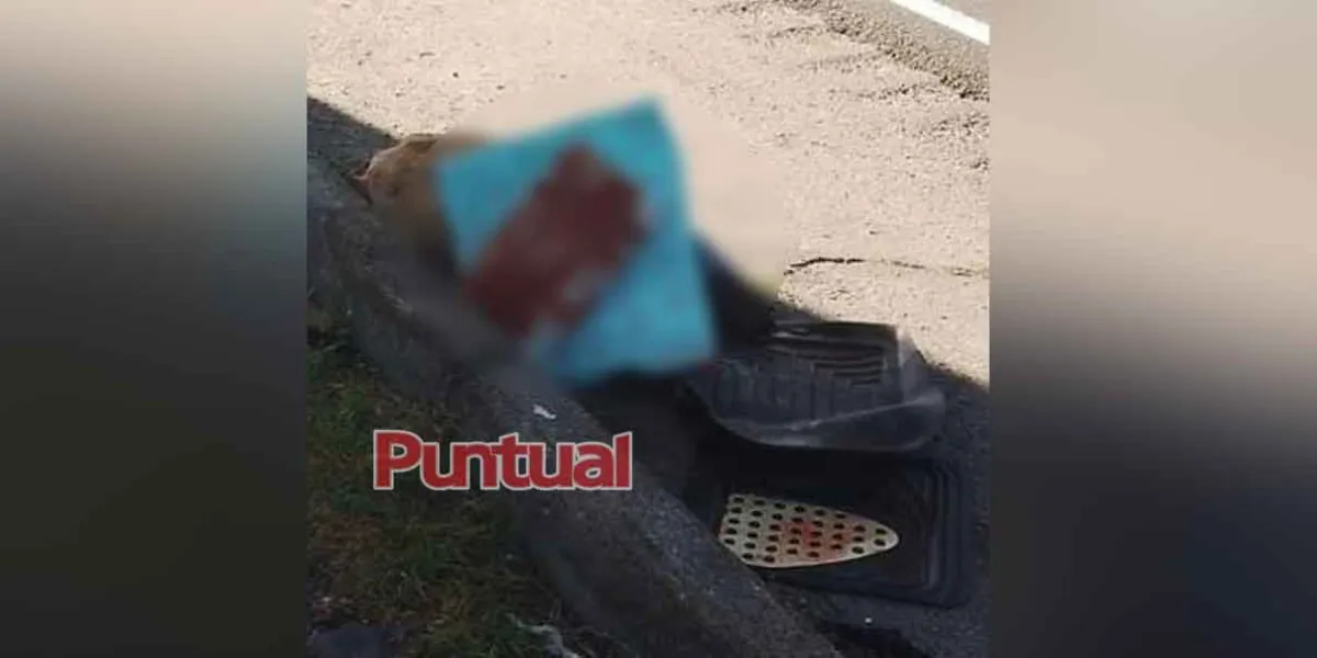 Con huellas de violencia y narcomensaje encuentran cadáver en la Puebla-Orizaba
