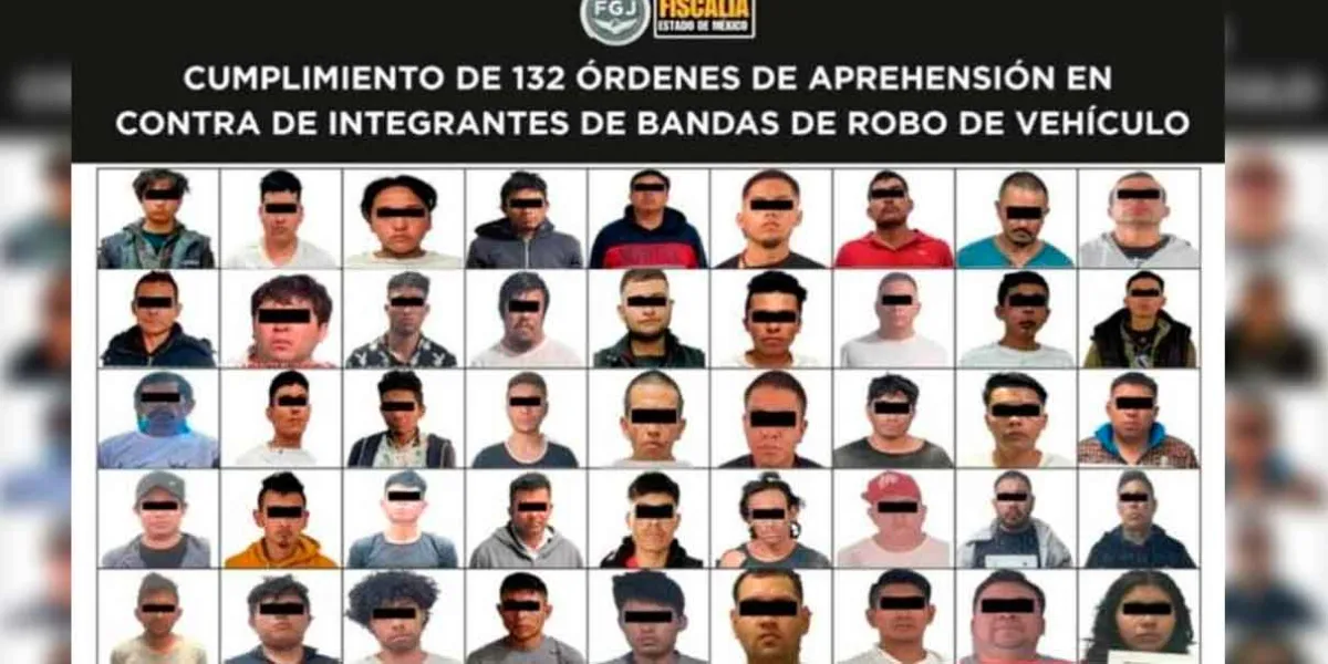 Capturan a 132 ladrones de autos en EDOMEX
