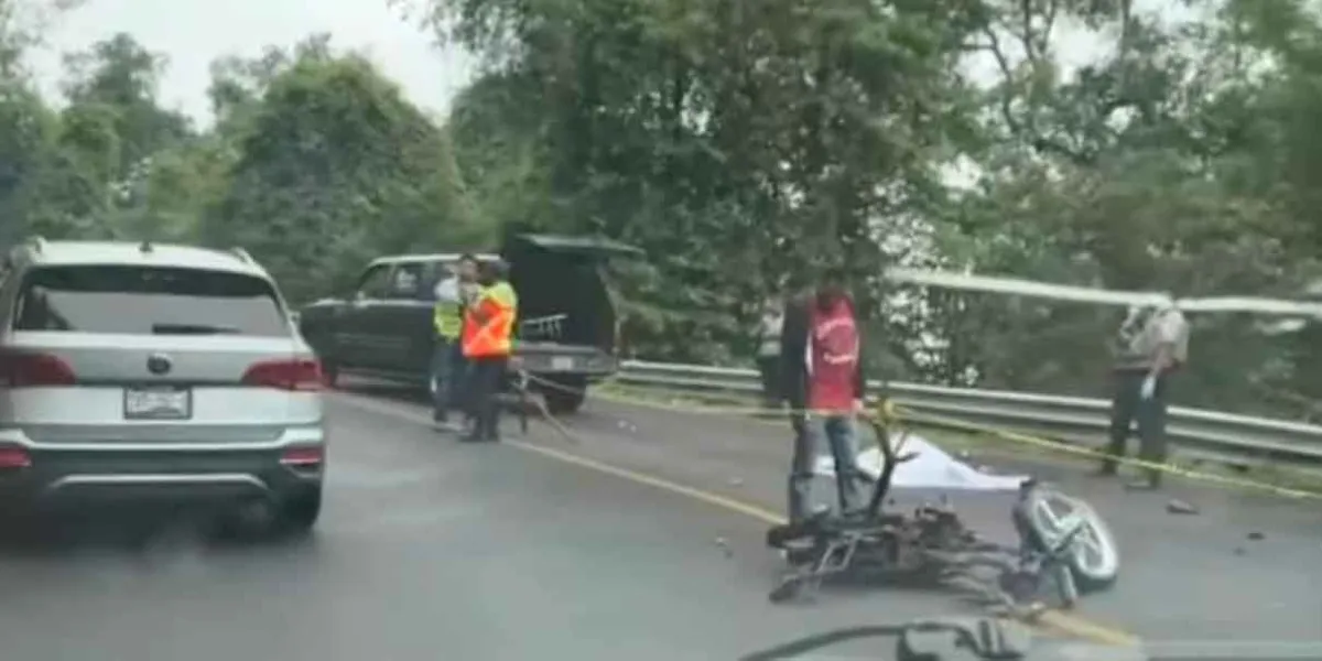 Motociclista pierde la vida en accidente sobre la carretera Pachuca-Tuxpan