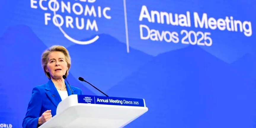  Von der Leyen fija postura de la UE ante Trump en Davos. No cederán 