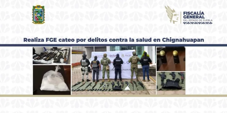 “El Bukanas” se fuga durante operativo en Chignahuapan; aseguran armas largas y granadas