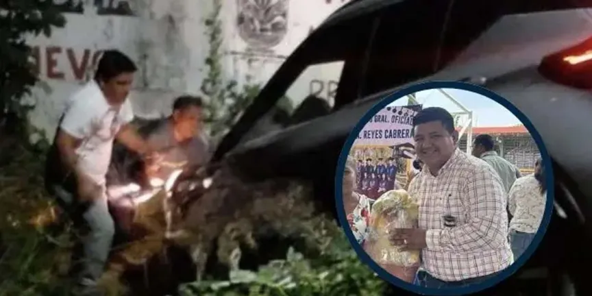 Edil de San Juan Epatlán estuvo a punto de chocar contra una casa