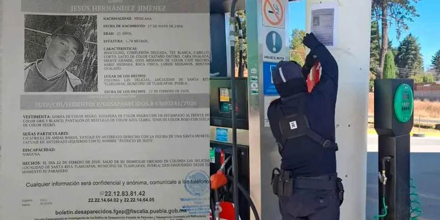 Continúa búsqueda de joven desaparecido en Tlahuapan; piden apoyo ciudadano