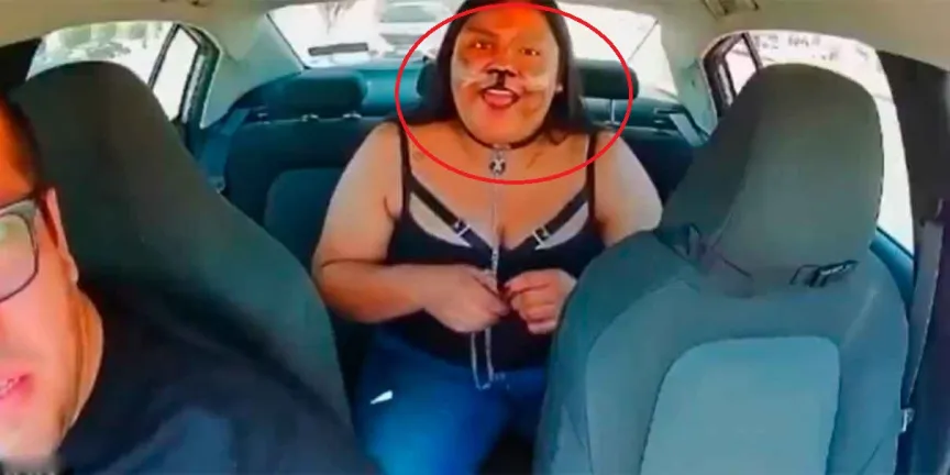 VIDEO. Por sentirse perro, chofer la baja del taxi y la sugiere irse en Uber pet 