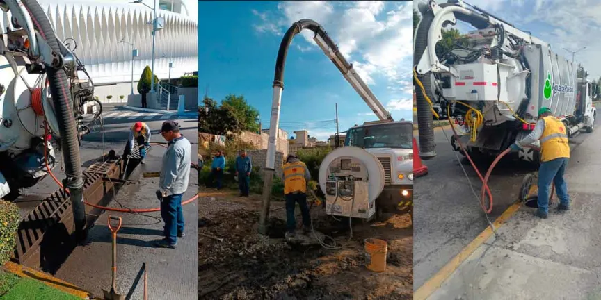 Para prevenir inundaciones en temporada de lluvias, Agua de Puebla refuerza mantenimiento y rehabilitación de drenaje