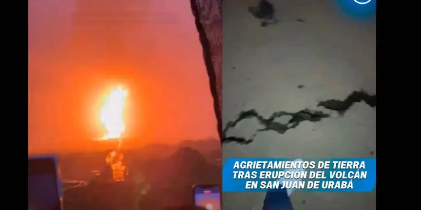 Volcán San José Mulatos hizo erupción en Urabá: lodo tapó vía y generó alerta por acueducto