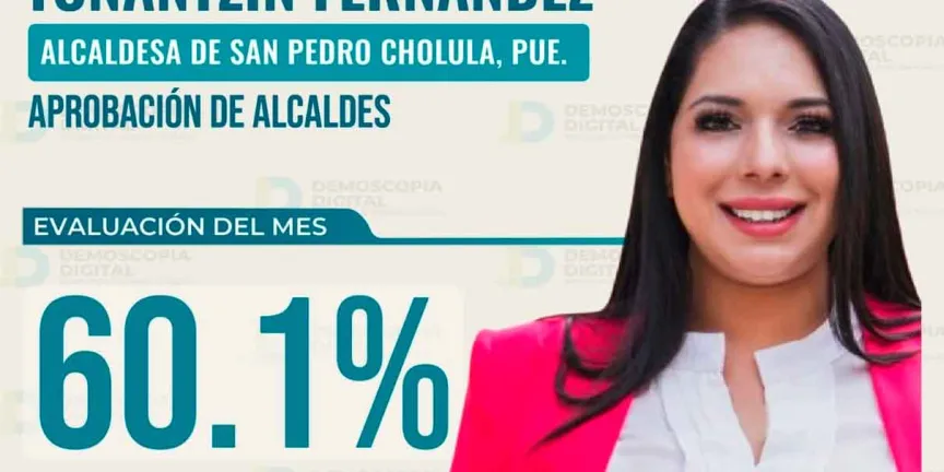 Coloca Demoscopia Digital a Tonantzin Fernández como la alcaldesa mejor evaluada de Puebla