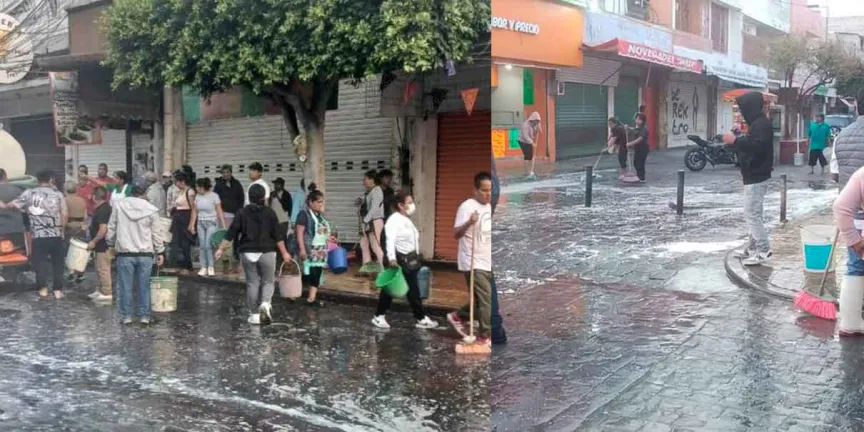 Locatarios de Tehuacán mejoran imagen del mercado 16 de Marzo con jornada de limpieza