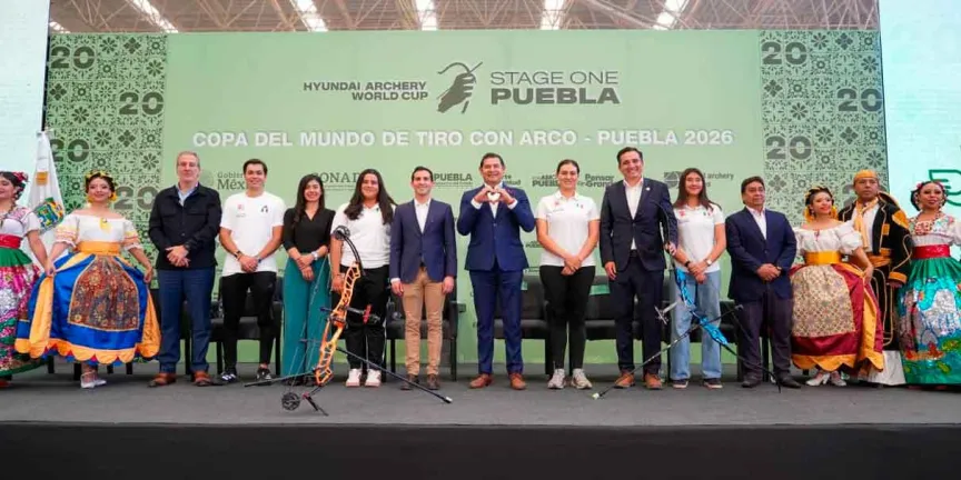 Presentan Armenta y Chedraui la Copa del Mundo de Tiro con Arco Puebla 2026