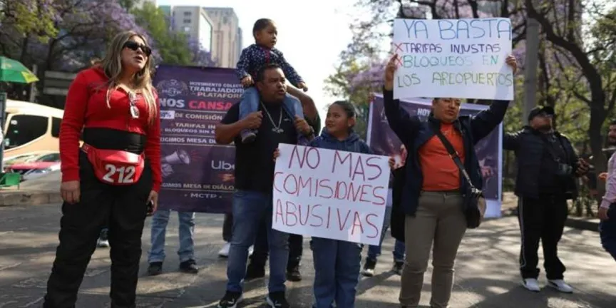 Protesta de Uber y DiDi en CDMX: choferes exigen frenar comisiones y mejorar ingresos