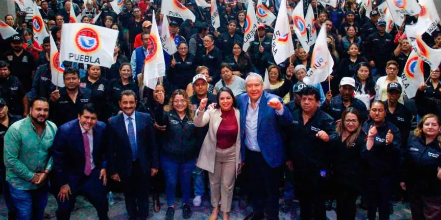 Anuncian Tonantzin Fernández y Leobardo Soto aumento salarial para trabajadores sindicalizados de San Pedro Cholula