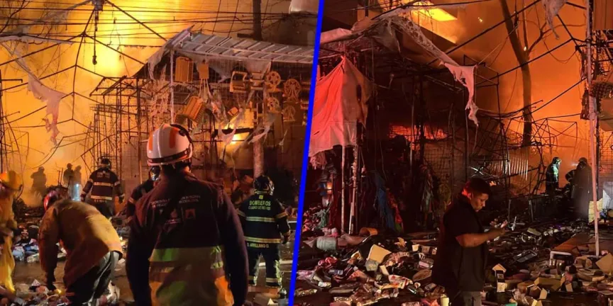 Fuerte incendio frente al Mercado de Sonora provoca evacuaciones y alarma en el Centro de CDMX