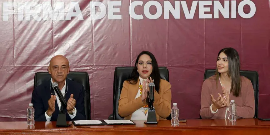 Tonantzin Fernández firma convenio para impulsar el deporte y prevenir adicciones en Cholula
