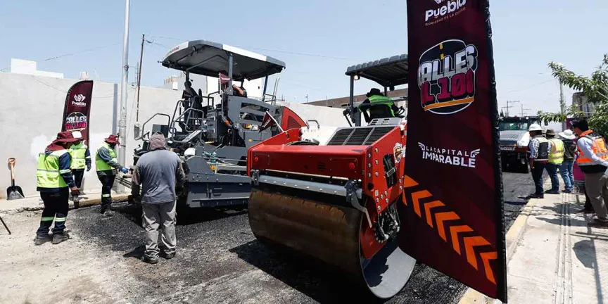 Puebla pone en marcha tren de pavimentación; prometen obras rápidas y menor costo