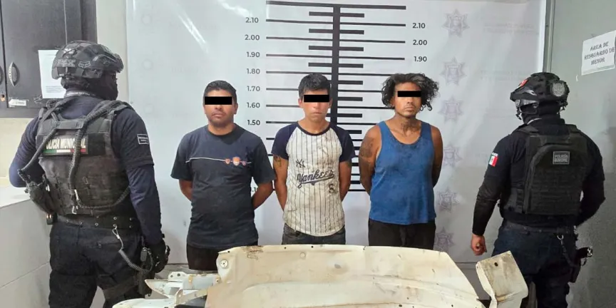 A la cárcel tres criminales por robo de autopartes en Texmelucan