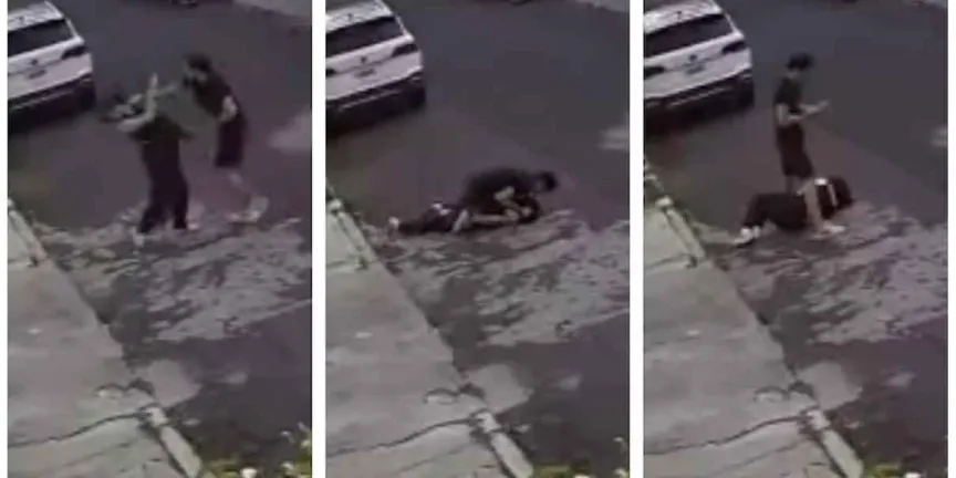 Video de agresión en Coyoacán: captan a hombre golpeando a joven y arrojando su celular a una coladera