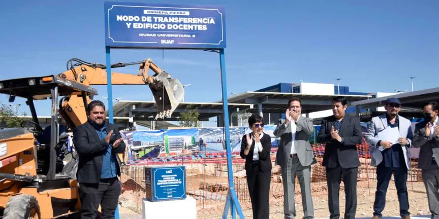 Colocan en CU2 primera piedra para nodo de transferencia y edificio de docentes