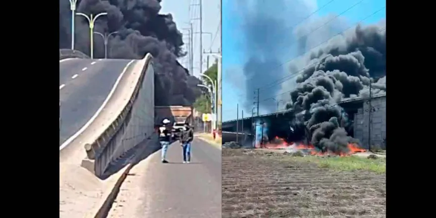 Tren embiste pipa con combustible y provoca explosión en Querétaro