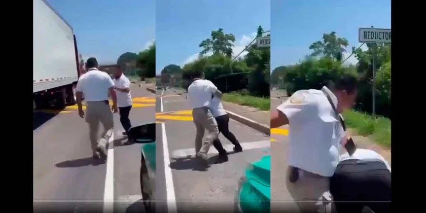 VIDEO. Agente del INM golpea a taxista en Chiapas y termina cesado