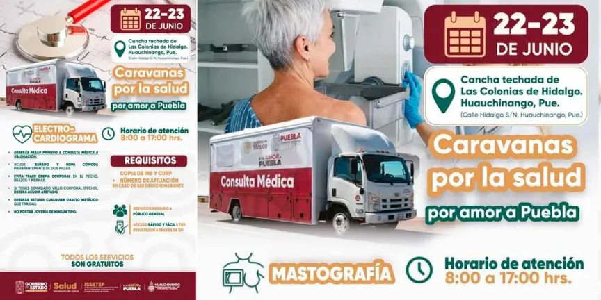 Caravana por la Salud en Huauchinango este 22 y 23 de junio