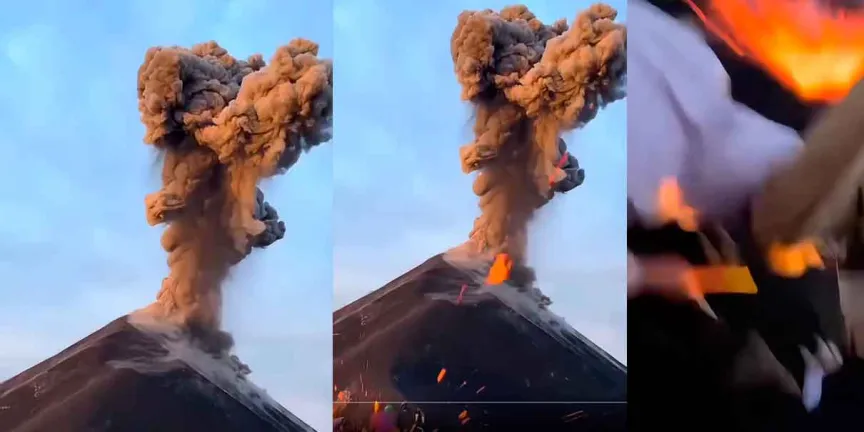 Personas intentan protegerse de fragmentos incandescentes en video viral; imágenes generan alerta en redes sociales