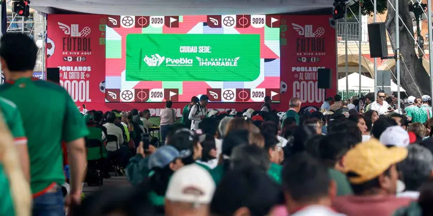 Fiesta mundialista en Puebla: aficionados celebran triunfo de México en el Centro Histórico