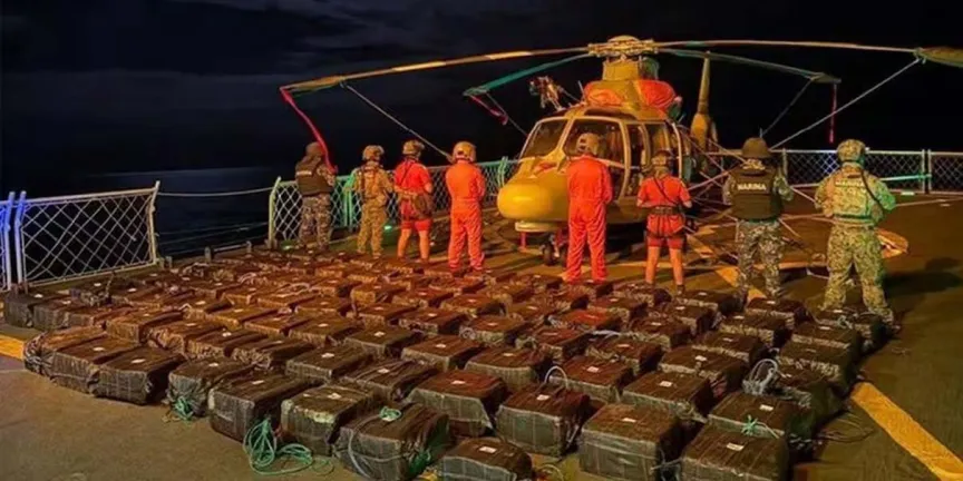Aseguran 2.99 toneladas de cocaína en operativo naval frente a Oaxaca