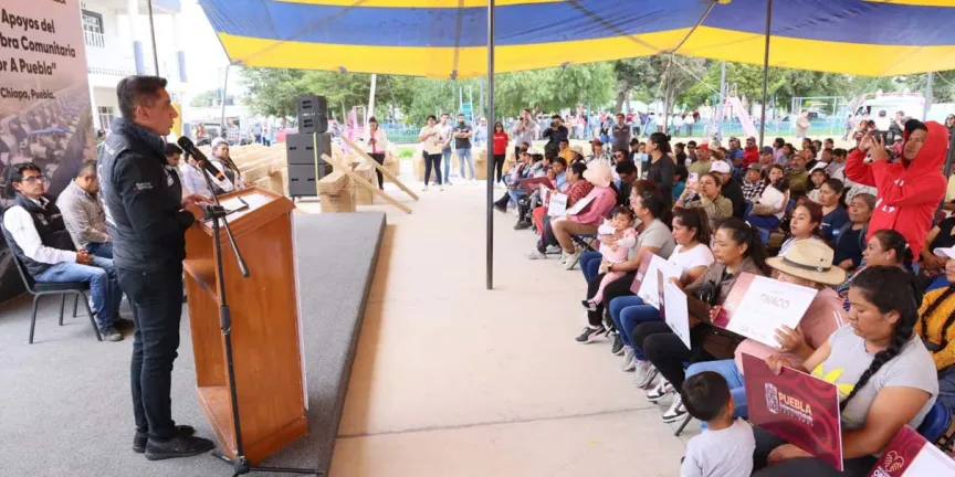 Gobierno de Puebla entrega apoyos e impulsa obras comunitarias en San José Ozumba