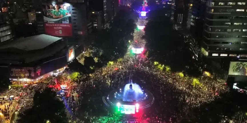 Con drones y filtros, restringen a 25 mil personas el acceso al Ángel por los octavos de final