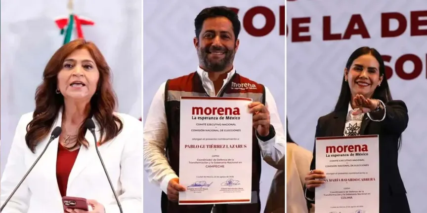 Morena define sus primeras cartas para 2027 en tres gubernaturas
